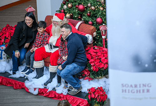 Santa with family
